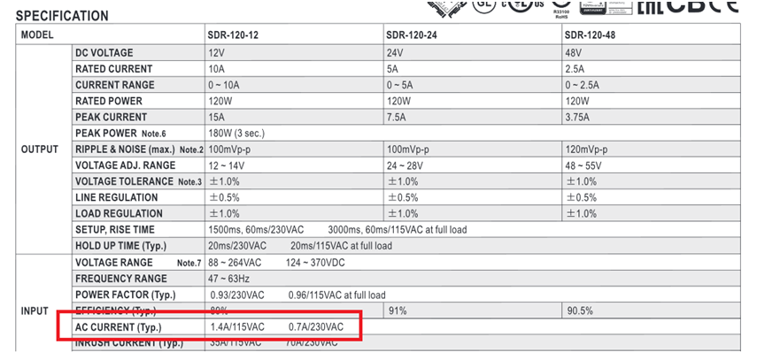 Einschaltstrombegrenzer MEAN WELL ICL-16L 16A 23A 180264V AC